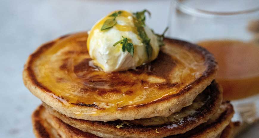 Goats Cheese, Lemon & Thyme Pancakes
