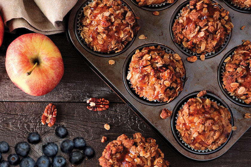 Grain Free Apple, Blueberry & Pecan Muffins