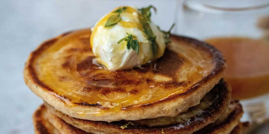 Goats Cheese, Lemon & Thyme Pancakes